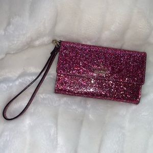 Kate Spade Laurel Way Glitter Pink IPhone Wristlet